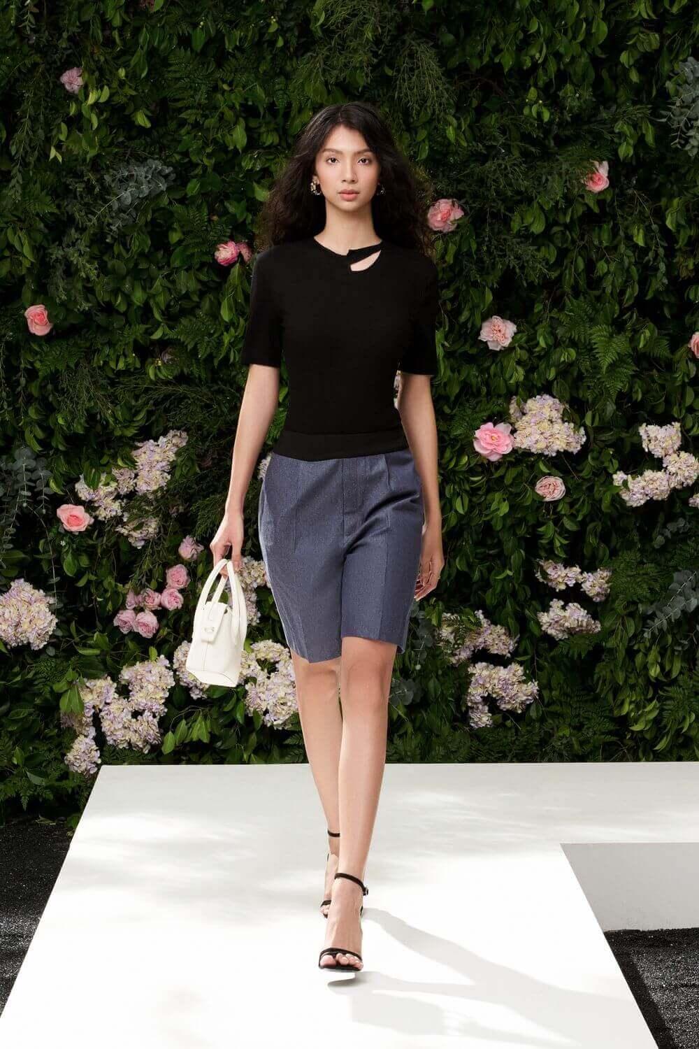 Ariel Cut-Out Knitted Fabric Top - MEAN BLVD