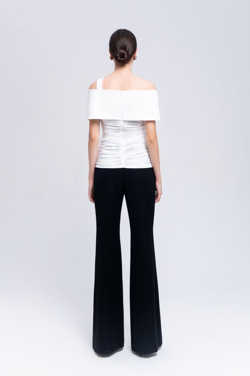 Ariel Gathered One Shoulder Cotton Spandex Top - MEAN BLVD