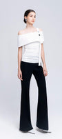 Ariel Gathered One Shoulder Cotton Spandex Top - MEAN BLVD