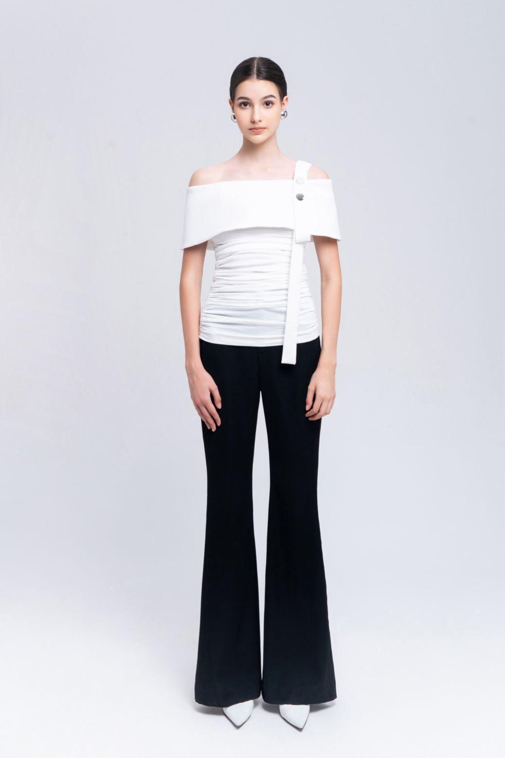 Ariel Gathered One Shoulder Cotton Spandex Top - MEAN BLVD