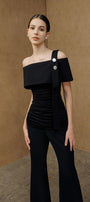 Ariel Gathered One Shoulder Cotton Spandex Top - MEAN BLVD