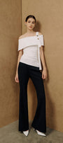 Ariel Gathered One Shoulder Cotton Spandex Top - MEAN BLVD
