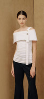 Ariel Gathered One Shoulder Cotton Spandex Top - MEAN BLVD