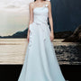 Ariel Strapless Wavy Taffeta Cotton Maxi Dress - MEAN BLVD