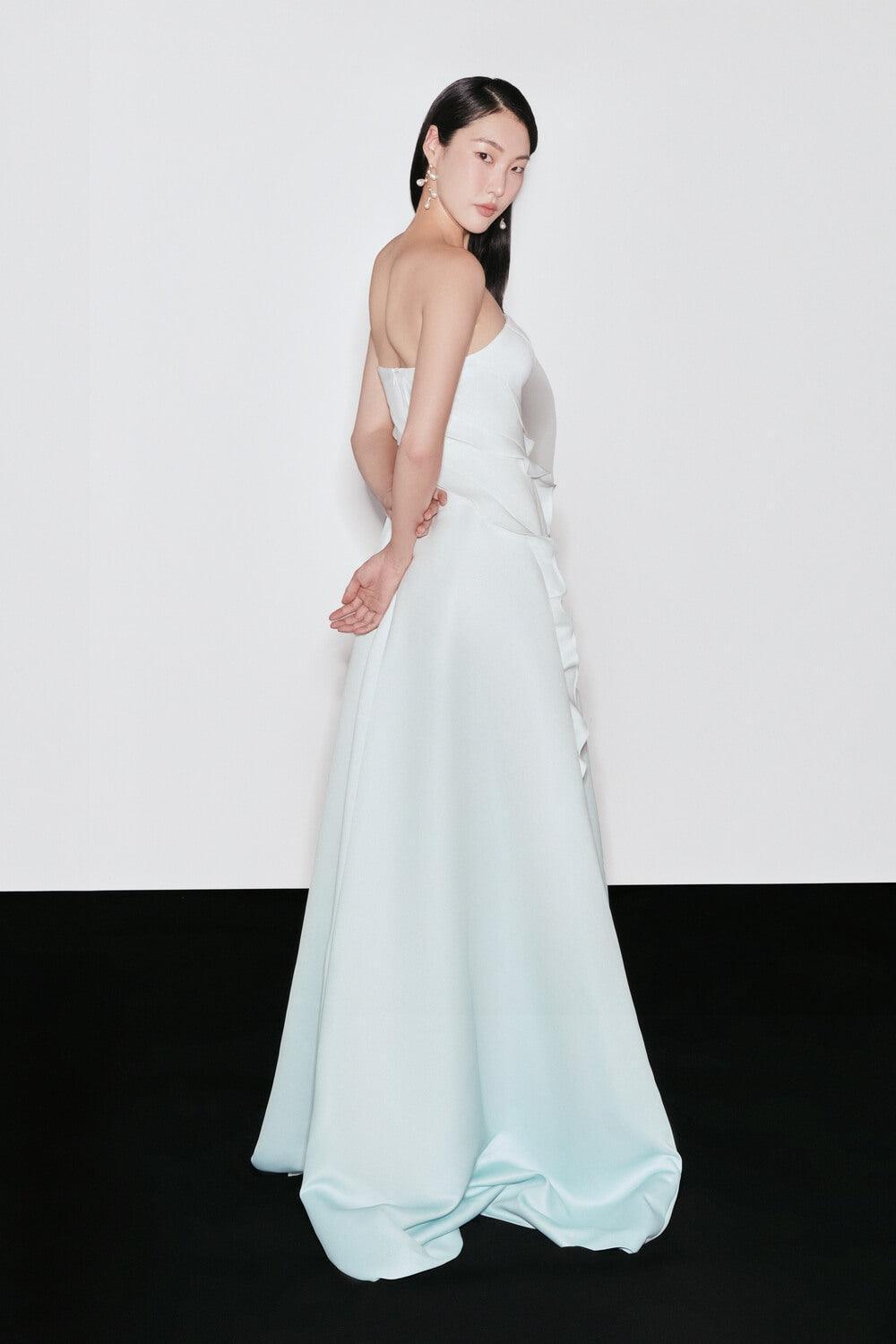 Women's Ariel Strapless Wavy Taffeta Cotton Floor Length Dress S/M/L Light Mint MEAN BLVD, S / Light Mint Women's Ariel Strapless Wavy Taffeta Cotton Floor Length Dress S/M/L Light Mint MEAN BLVD, S / Light Mint