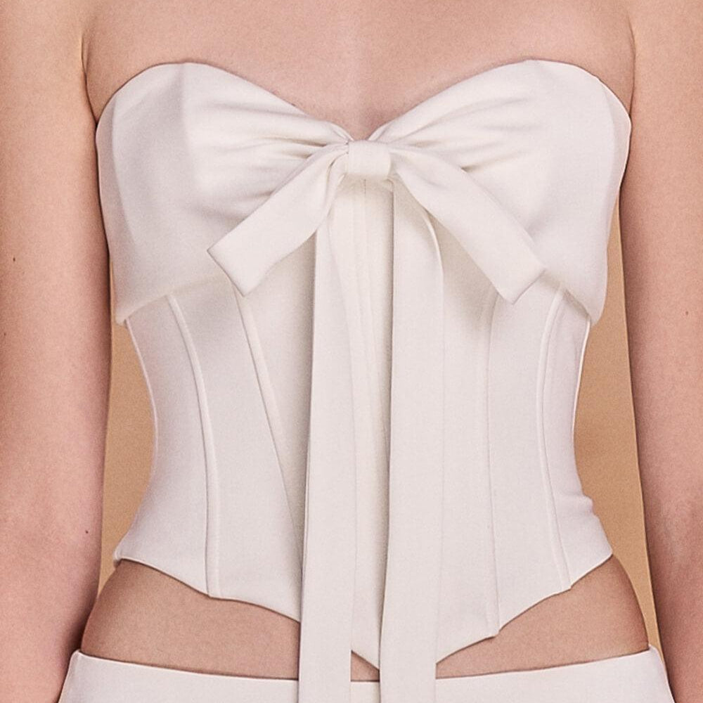 Ariella Bodycon Sweetheart Neck Crepe Top - MEAN BLVD