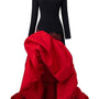 Ariya Asymmetric High Neck Scuba Extra Long Length Dress - MEAN BLVD