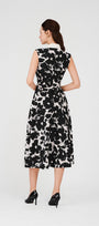 Ariyah A-line Single Breasted Poly Silk Midi Dress - MEAN BLVD