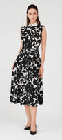 Ariyah A-line Single Breasted Poly Silk Midi Dress - MEAN BLVD