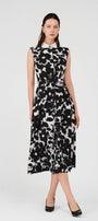 Ariyah A-line Single Breasted Poly Silk Midi Dress - MEAN BLVD
