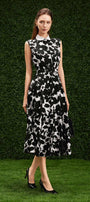 Ariyah A-line Single Breasted Poly Silk Midi Dress - MEAN BLVD