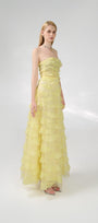 Arjun Strapless Stone Organza Floor Length Dress - MEAN BLVD