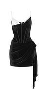 Armani Hourglass V-Neck Velvet Mini Dress - MEAN BLVD