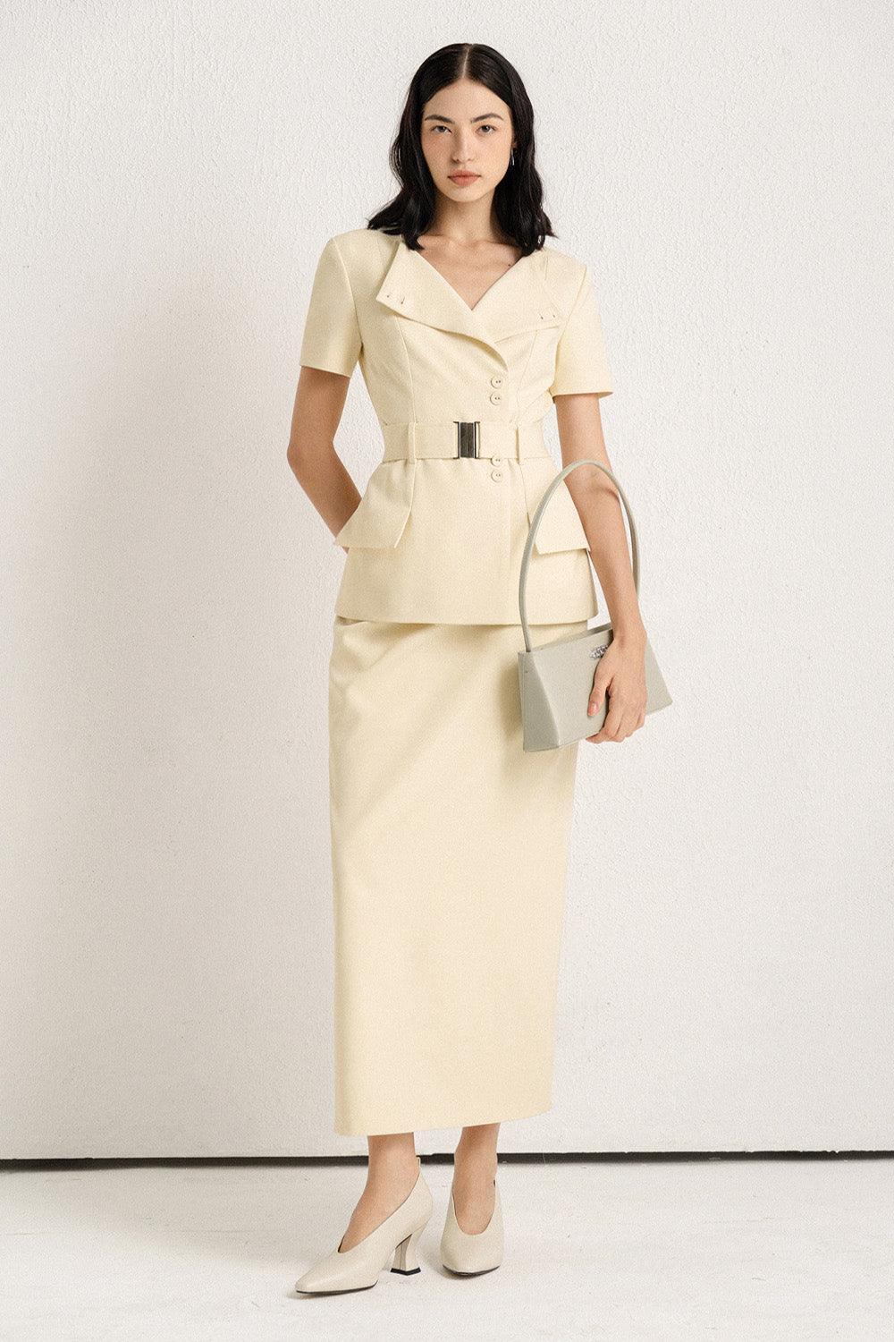 Armani Straight Basic Polycotton Ankle Length Skirt - MEAN BLVD