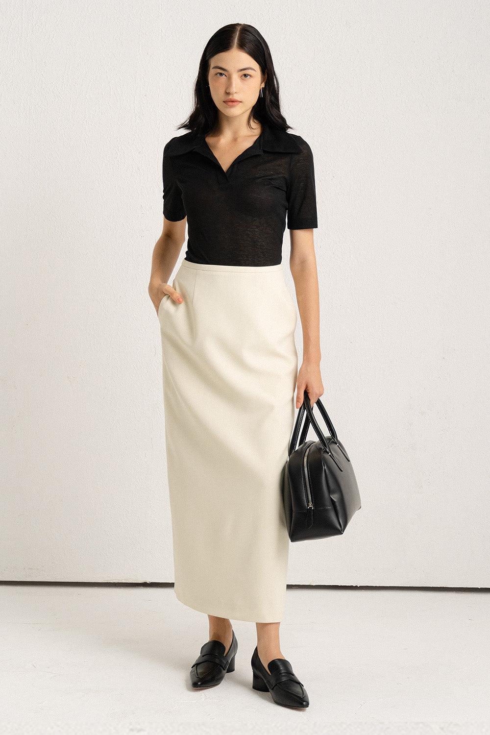 Armani Straight Basic Polycotton Ankle Length Skirt - MEAN BLVD