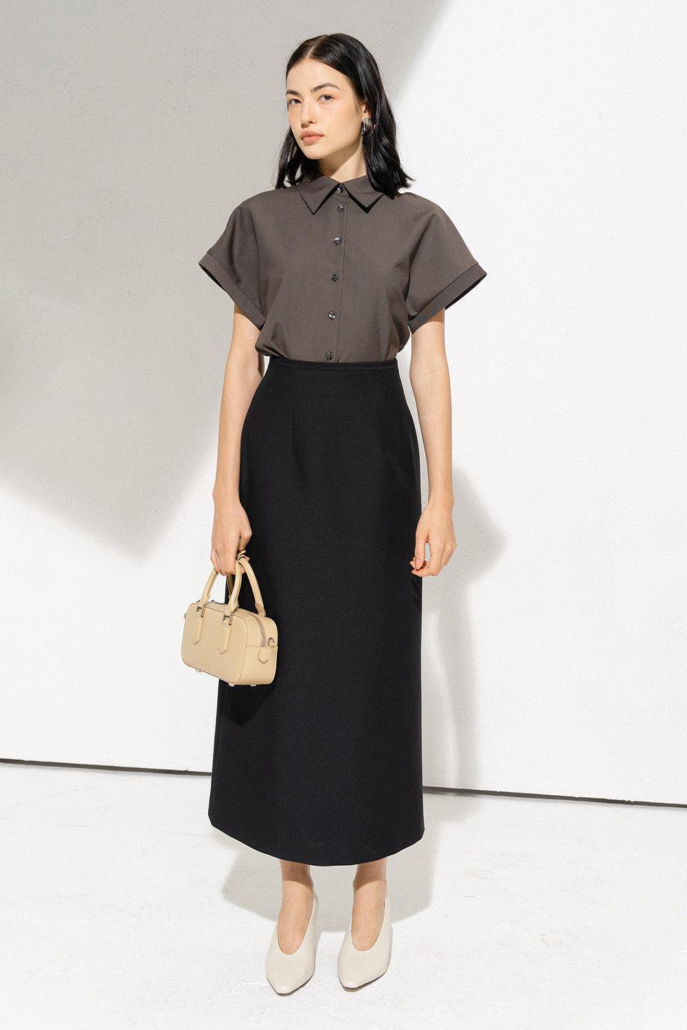 Armani Straight Basic Polycotton Ankle Length Skirt - MEAN BLVD
