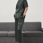 Arya Straight Wide Leg Silk Calf Length Pants - MEAN BLVD
