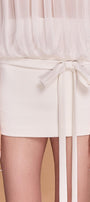 Aspen Straight Bow Tie Crepe Mini Skirt - MEAN BLVD