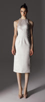 Astral Sheath Jewel Neck Brocade Midi Dress - MEAN BLVD