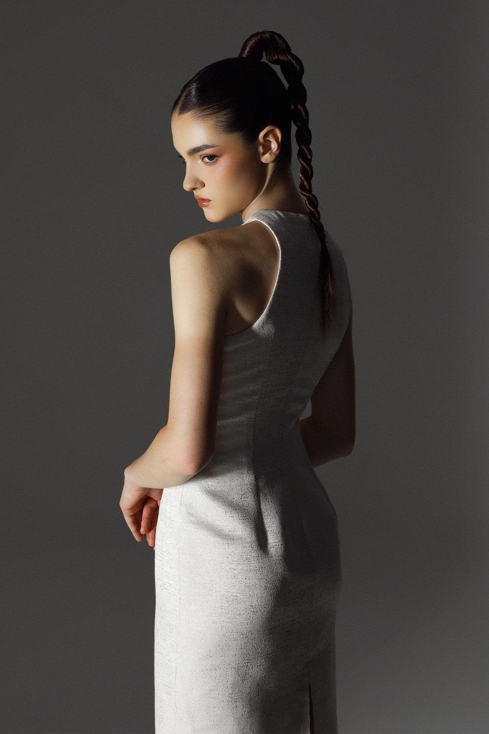 jewel neck bodycon dress Jewel Neck Formal Midi Length Bow Detail Cocktail Dress