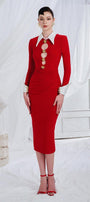 Atkinson Bodycon Back Slit Spandex Midi Dress - MEAN BLVD