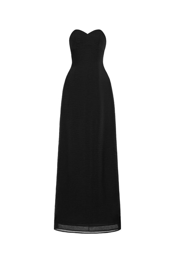 Au Strapless Semi-Heart Neck Silk Organza Floor Length Dress - MEAN BLVD