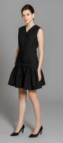 Aubrie Drop Waist V-Neck Polycotton Mini Dress - MEAN BLVD