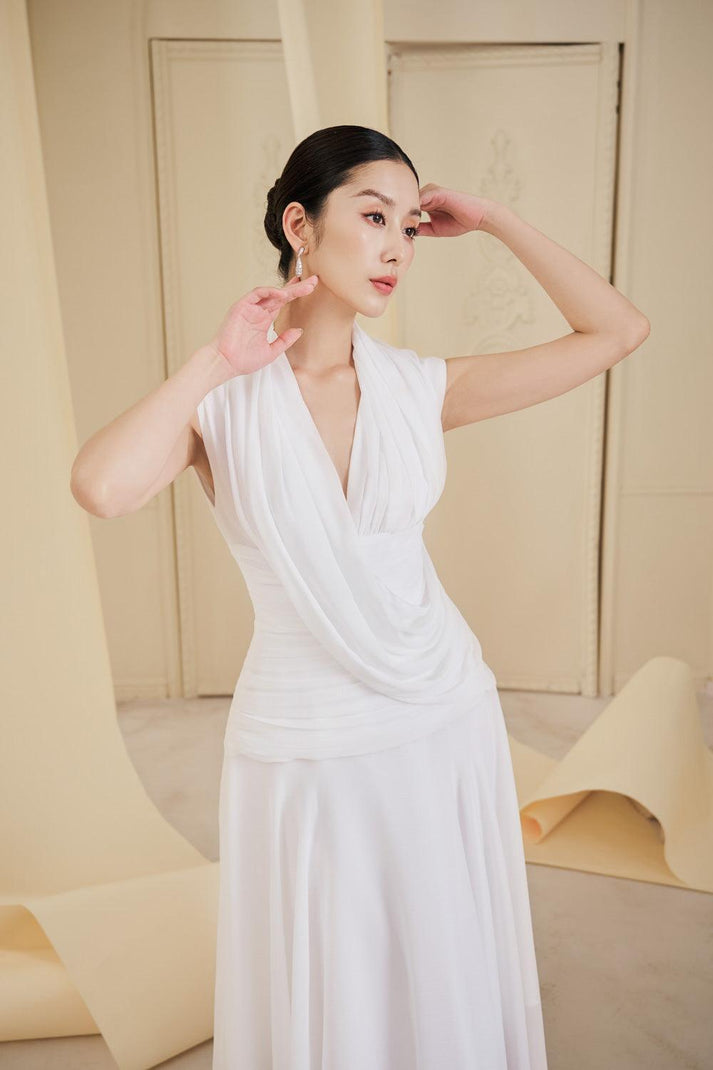 AureliaGrace | V-Neck Wrap Dress - Lumina main image 1