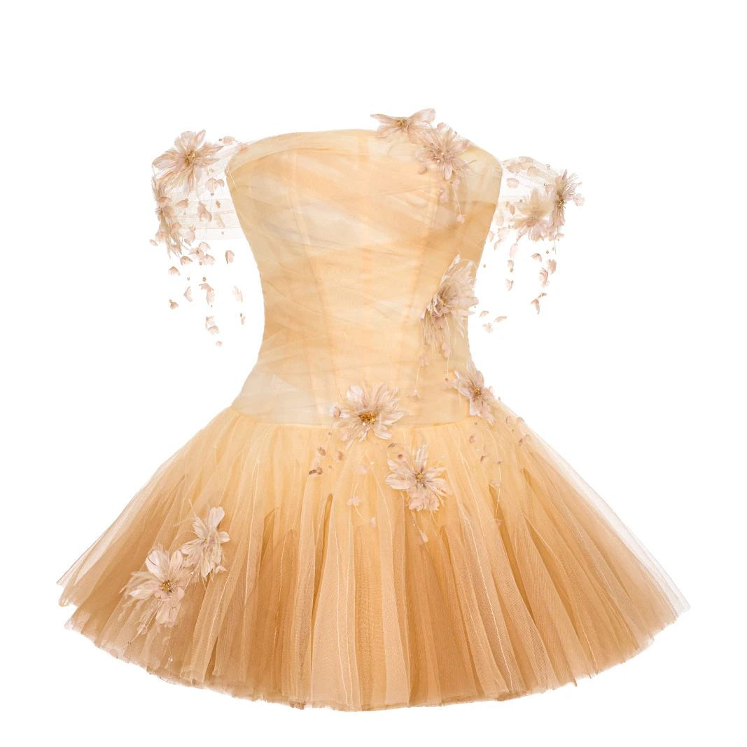 Aureline Floral Applique Mini Dress - MEAN BLVD