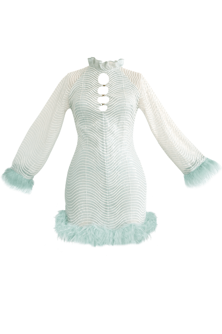Ava Sheath Flutter Sleeved Lace Mini Dress - MEAN BLVD