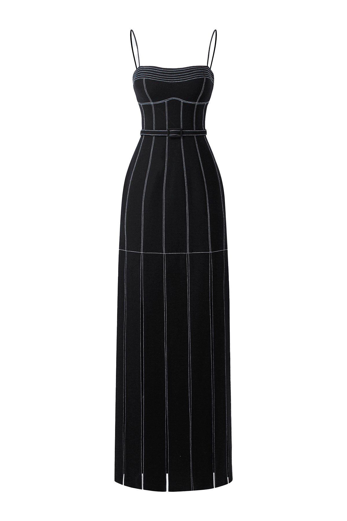 spaghetti strap crepe midi dress Women's Ava Slit Spaghetti Strap Crepe Midi Dress XS/S/M/L/XL/XXL//Black/MEAN BLVD XS / Black
