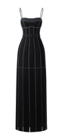 Ava Slit Spaghetti Strap Crepe Midi Dress - MEAN BLVD