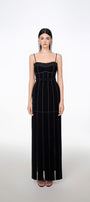 Ava Slit Spaghetti Strap Crepe Midi Dress - MEAN BLVD