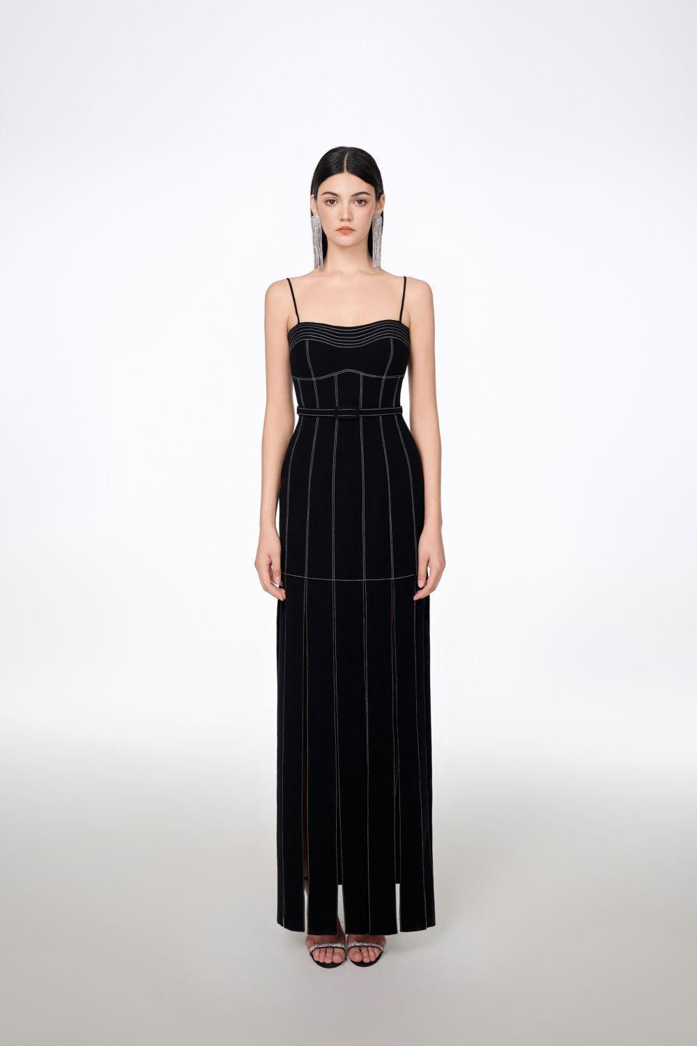 Women's Ava Slit Spaghetti Strap Crepe Midi Dress XS/S/M/L/XL/XXL//Black/MEAN Blvd Xs / Black