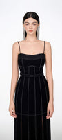 Ava Slit Spaghetti Strap Crepe Midi Dress - MEAN BLVD