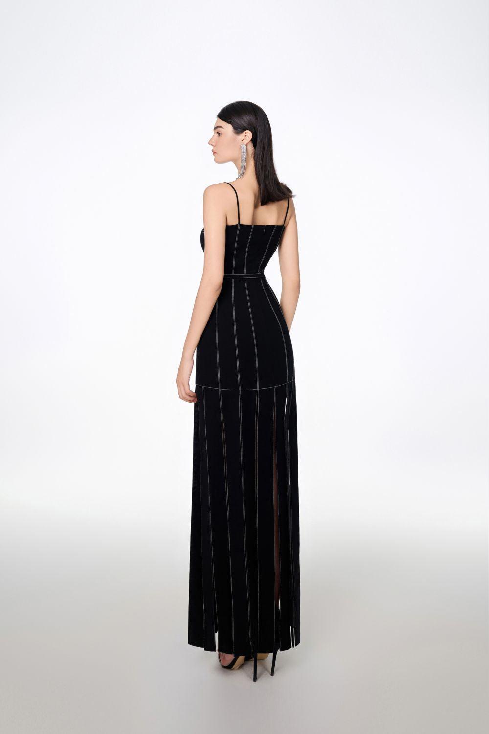 Ava Slit Spaghetti Strap Crepe Midi Dress - MEAN BLVD