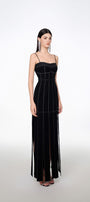 Ava Slit Spaghetti Strap Crepe Midi Dress - MEAN BLVD