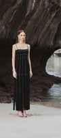 Ava Slit Spaghetti Strap Crepe Midi Dress - MEAN BLVD