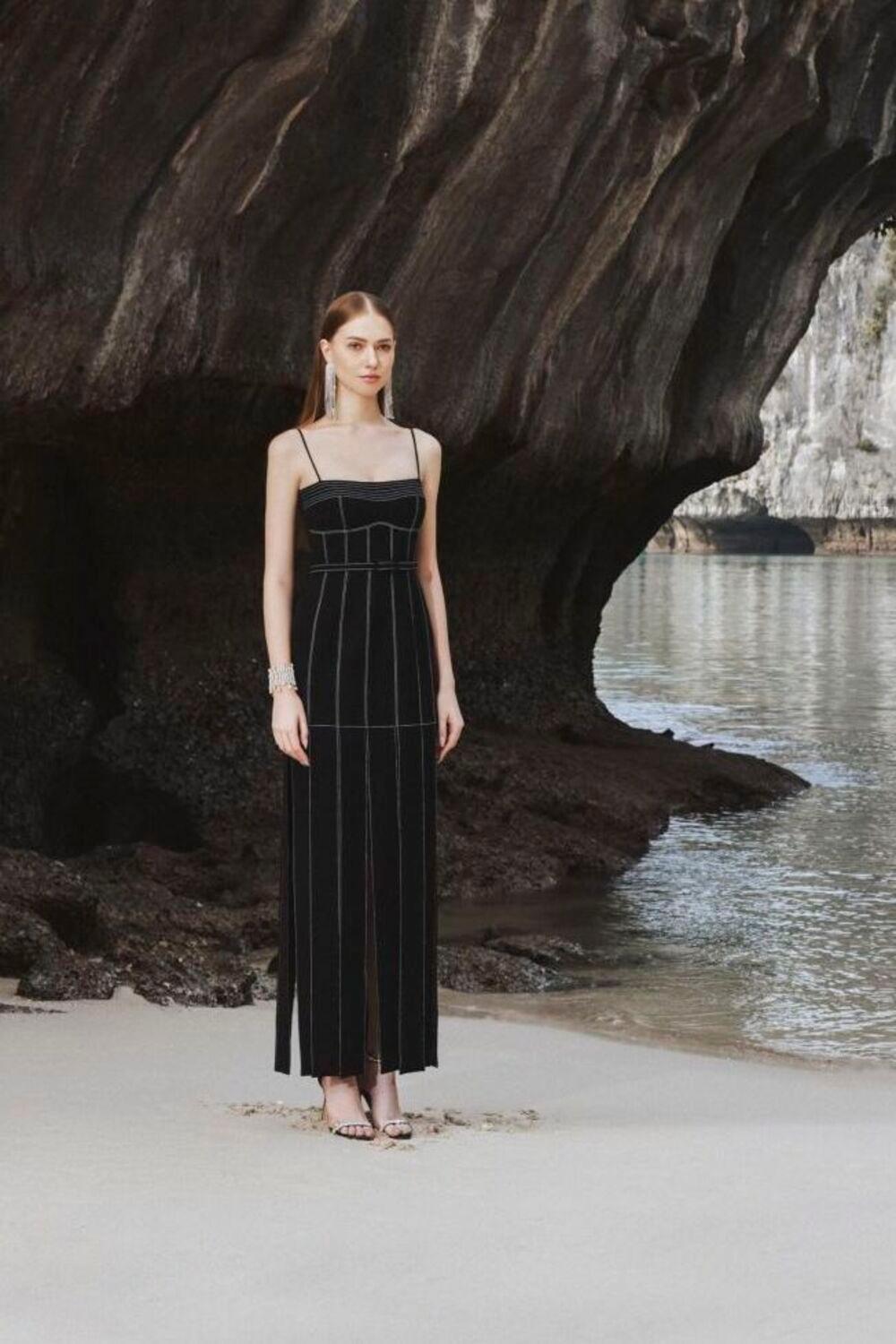 Ava Slit Spaghetti Strap Crepe Midi Dress - MEAN BLVD