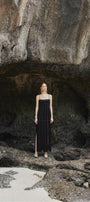 Ava Slit Spaghetti Strap Crepe Midi Dress - MEAN BLVD