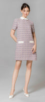 Averi Trapezoid Collared Neck Tweed Mini Dress - MEAN BLVD