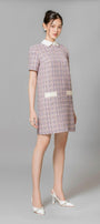 Averi Trapezoid Collared Neck Tweed Mini Dress - MEAN BLVD