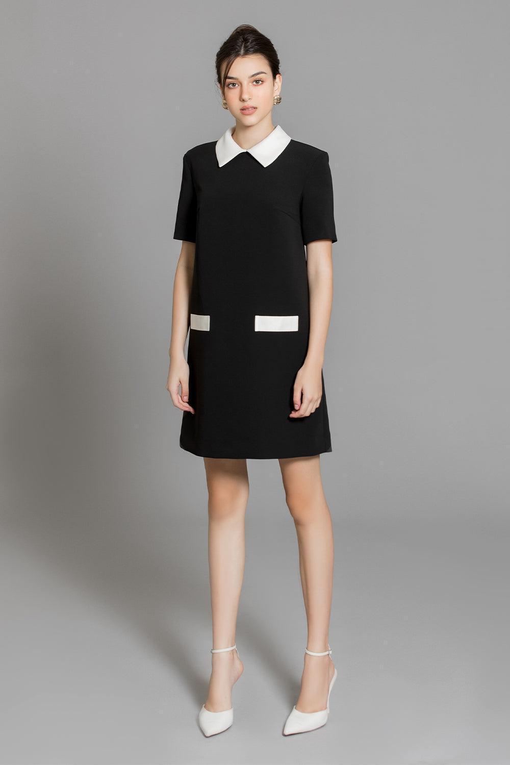 Averi Trapezoid Collared Neck Tweed Mini Dress - MEAN BLVD