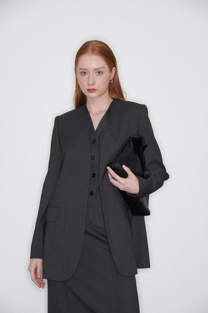 Avery Straight Long Sleeved Polycotton Blazer - MEAN BLVD