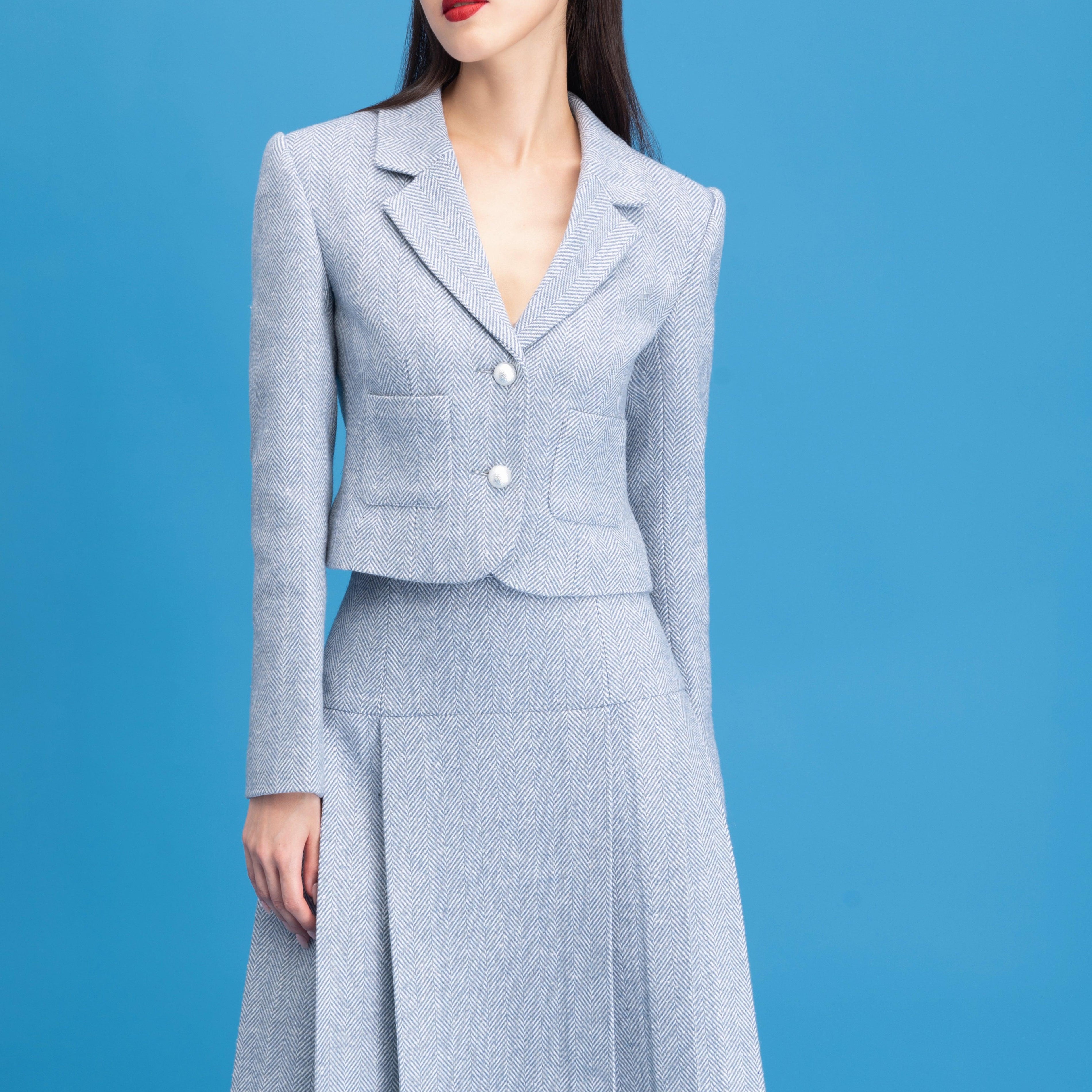 Ayla Cropped Notch Lapel Felt Jacket - MEAN BLVD