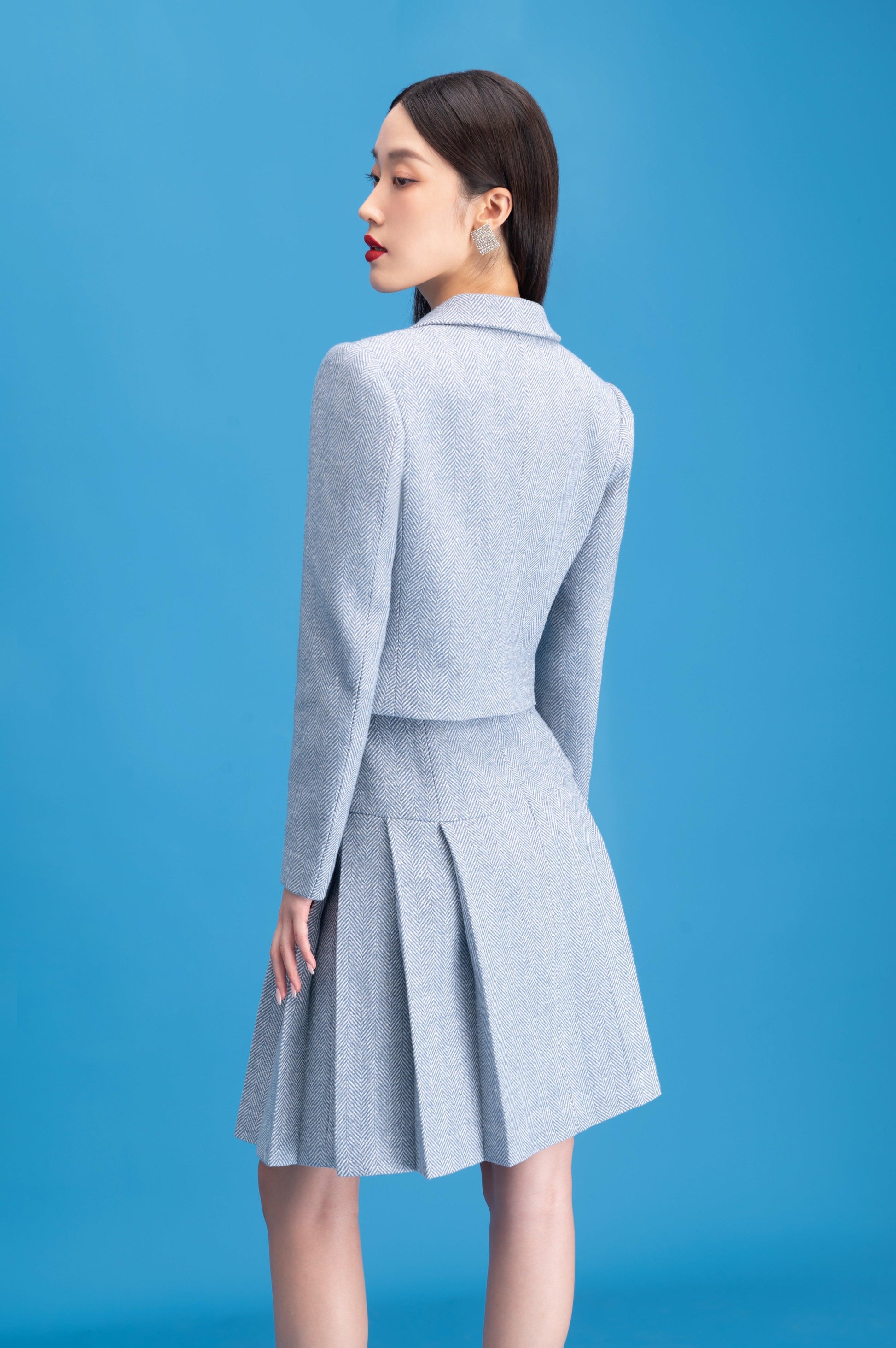 Ayla Cropped Notch Lapel Felt Jacket - MEAN BLVD