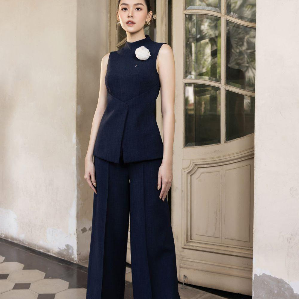 Ayla Straight Wide Leg Polycotton Ankle Length Pants - MEAN BLVD