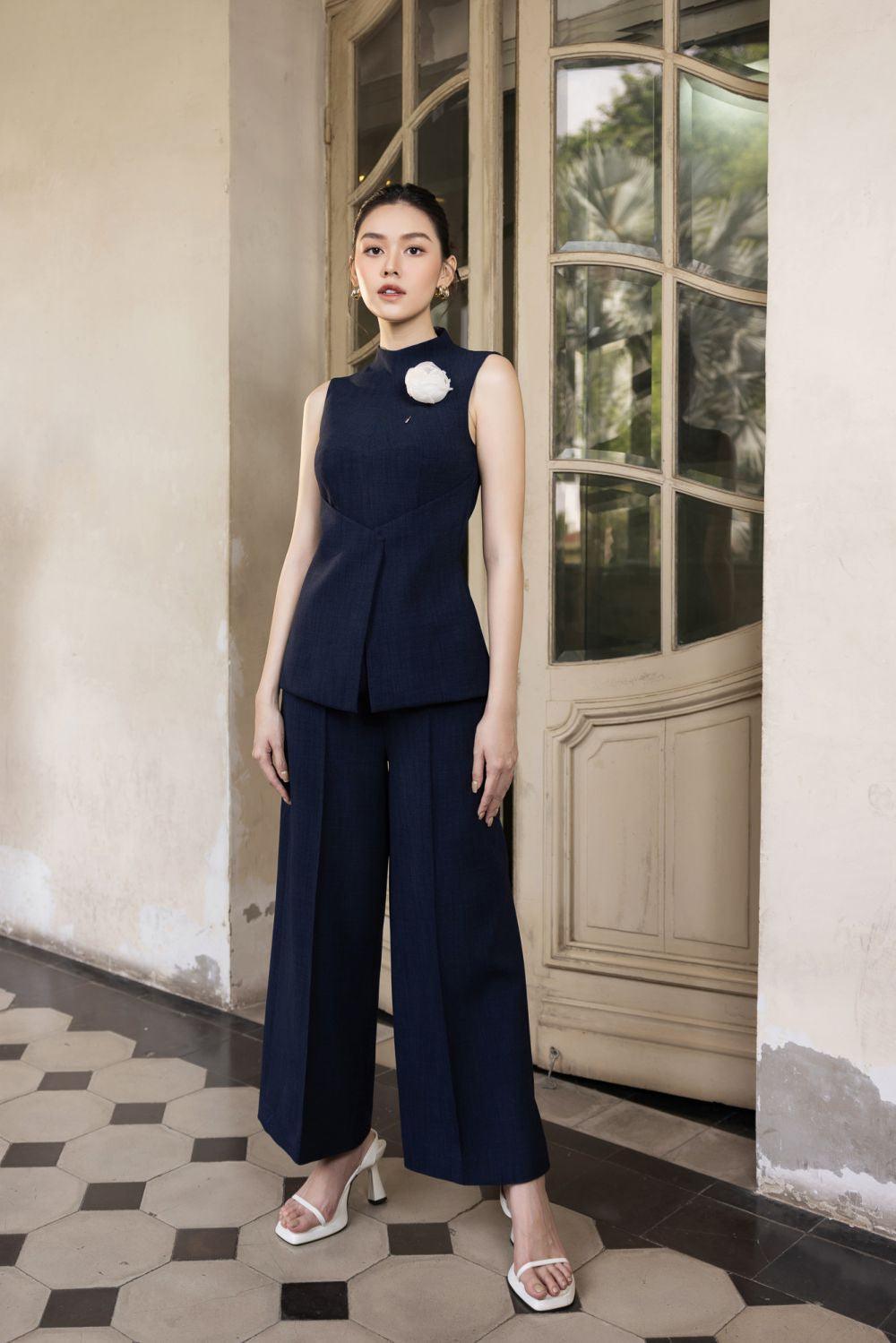 Ayla Straight Wide Leg Polycotton Ankle Length Pants - MEAN BLVD