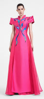 Azalea A-line V-Neck Zibeline Floor Length Dress - MEAN BLVD