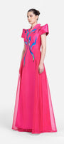 Azalea A-line V-Neck Zibeline Floor Length Dress - MEAN BLVD